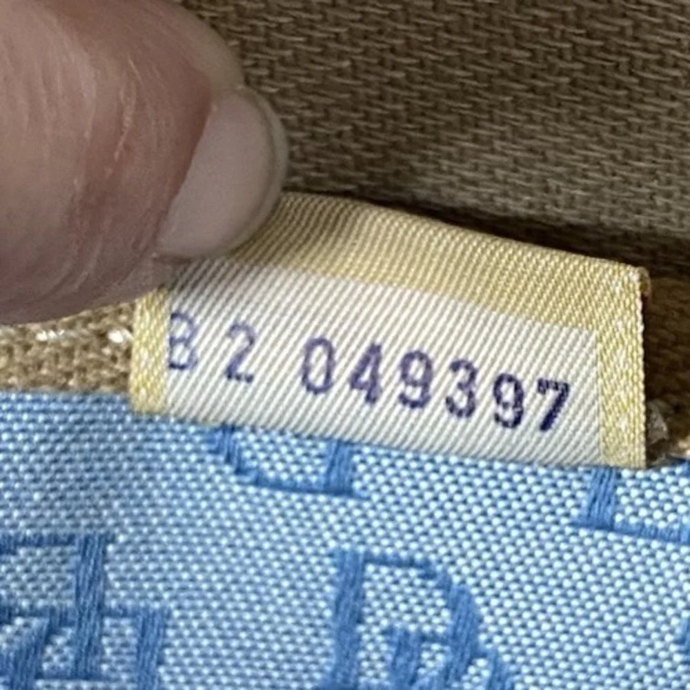 Vintage‎ Dooney&Bourke Baby Blue Signature Canvas and Leather Tassel Bag 8x11x4